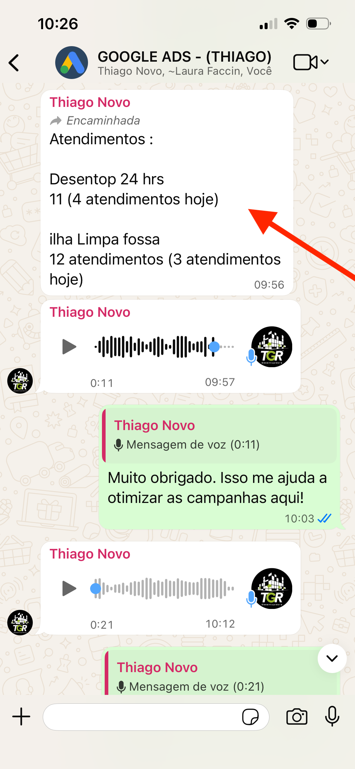 Depoimento WhatsApp
