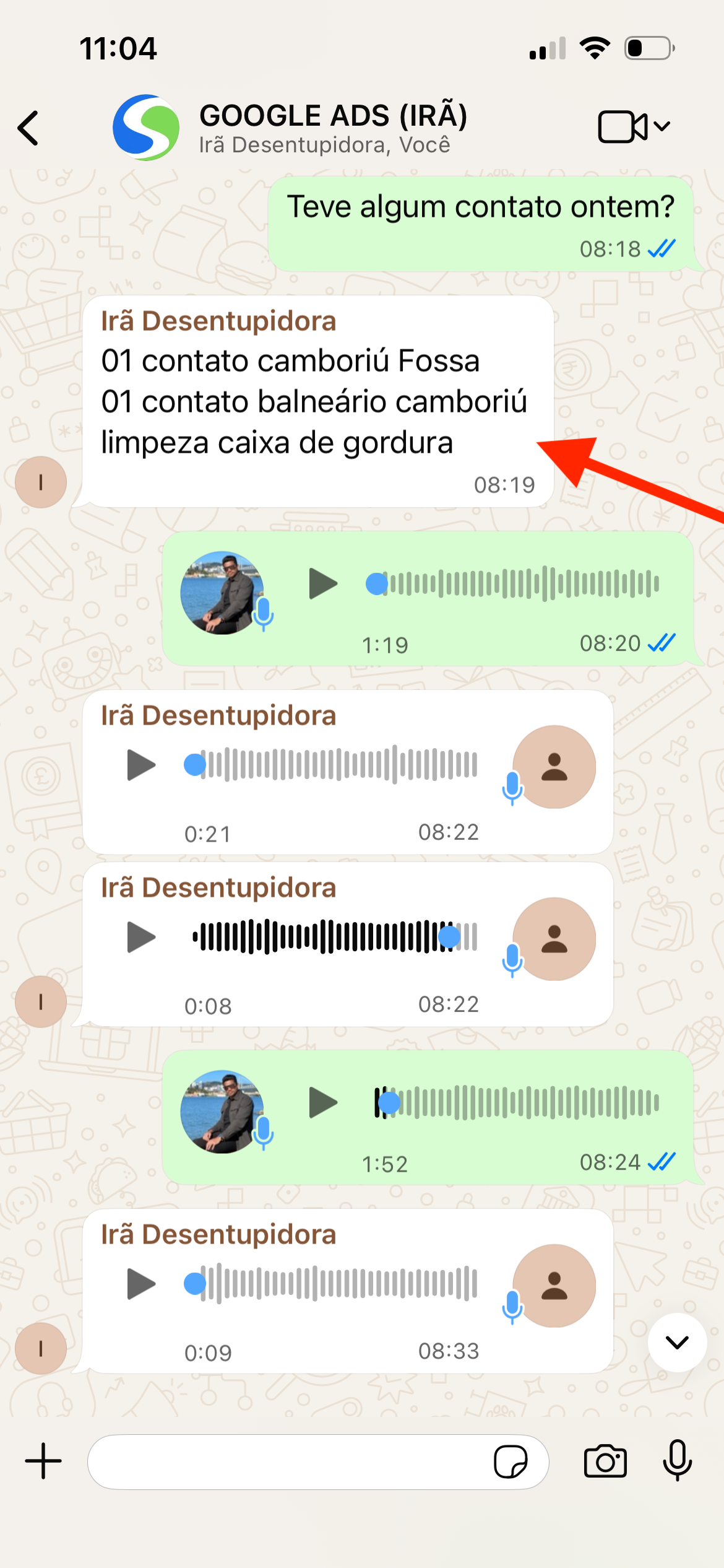 Depoimento WhatsApp