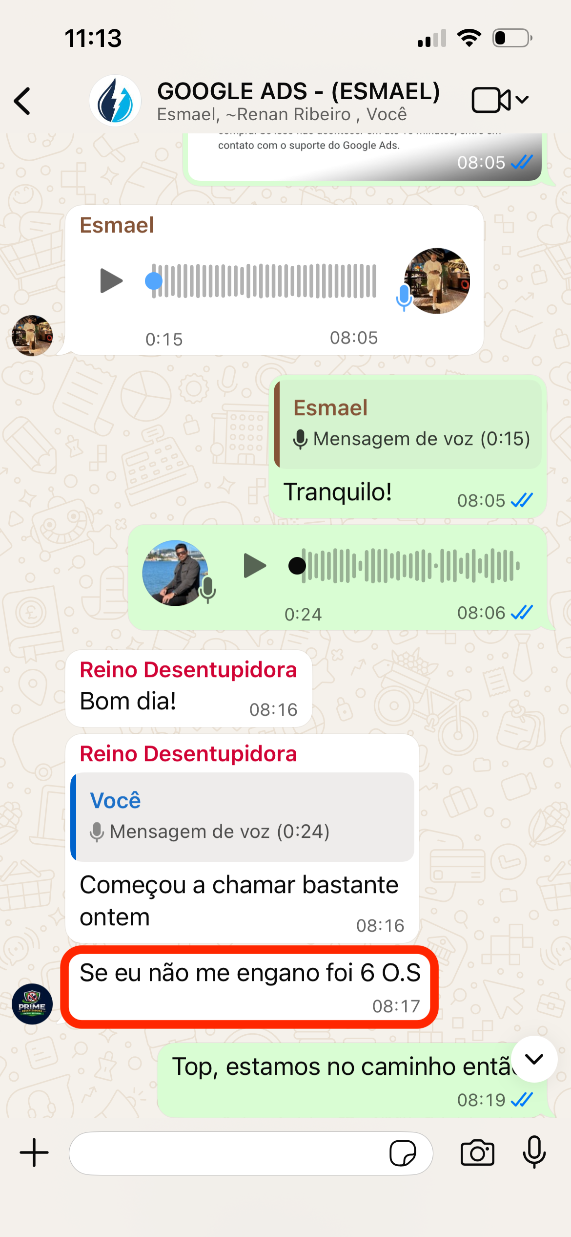 Depoimento WhatsApp
