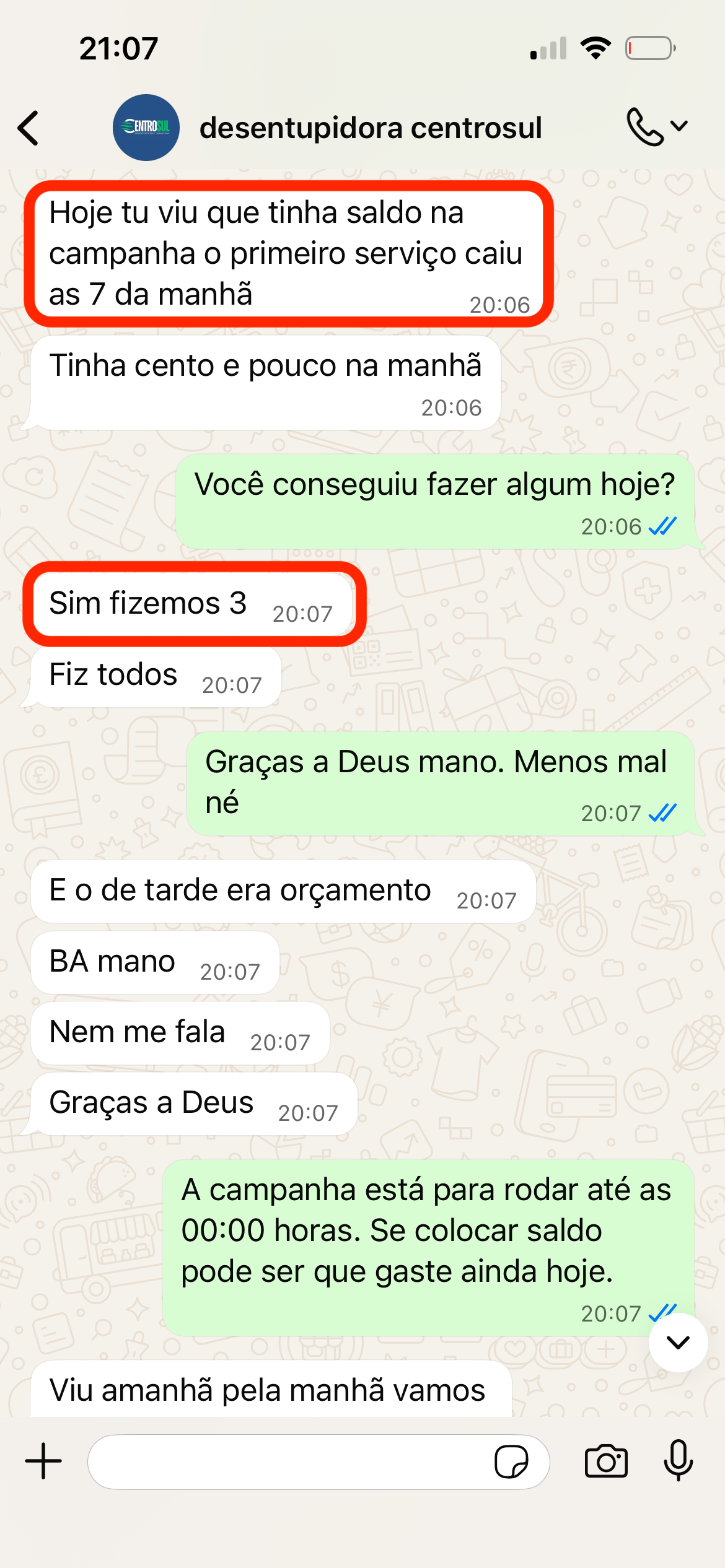 Depoimento WhatsApp